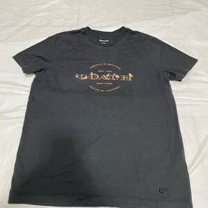 Coach Black Short-Sleeve Logo Tee with Subtle Embroidery